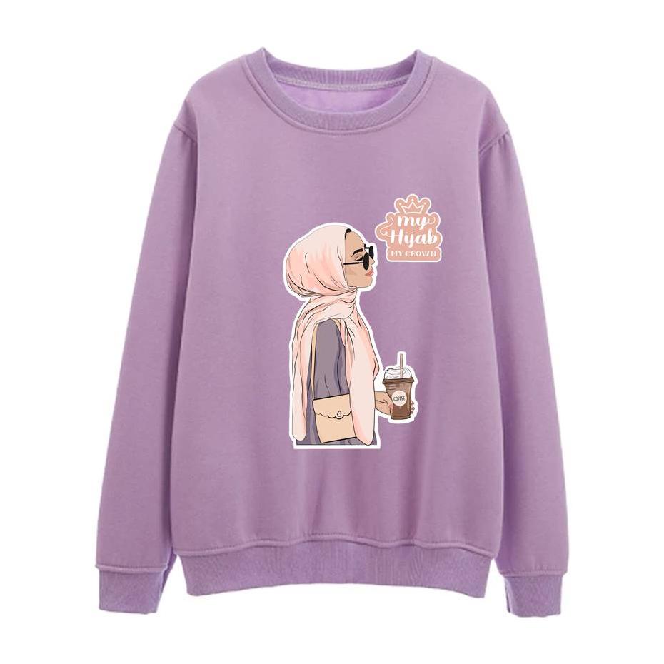 My Hijab My Crown Sweater Wanita Oversize M - Xxl Fleece