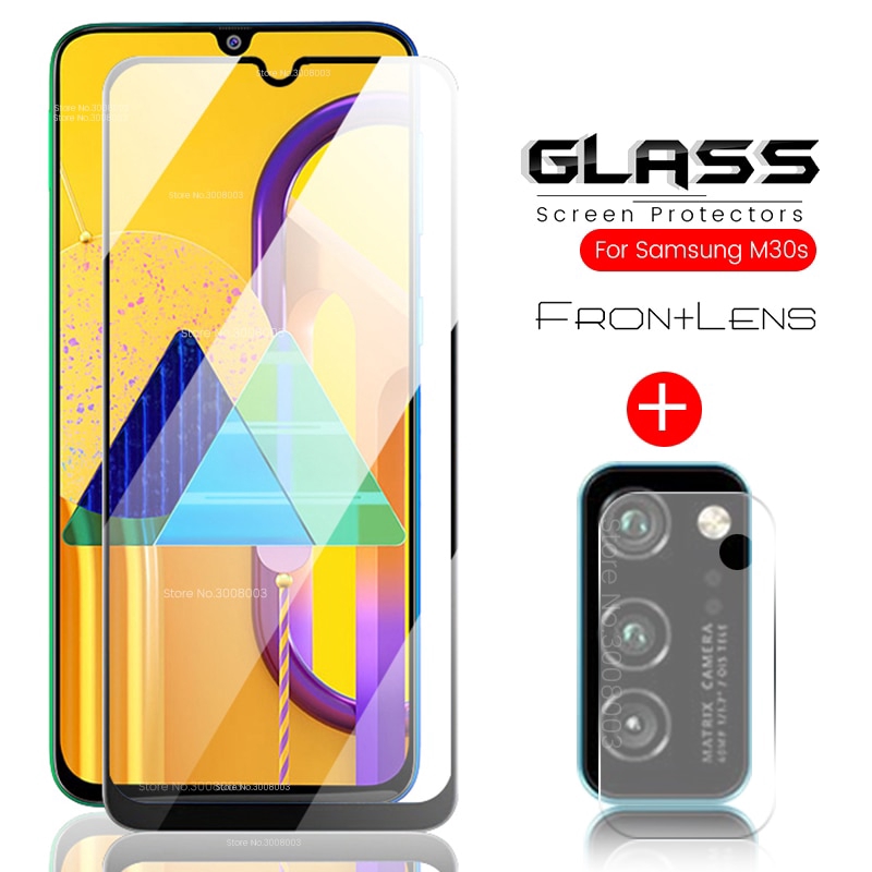 2-in-1 Samsung A02S A12 M31 A11 A20 A30 A50 A51 A71 S20FE A30S A50S A50 Glass Protective Camera Glass for Samsung Galaxy M31 Tempered Glasses DGX