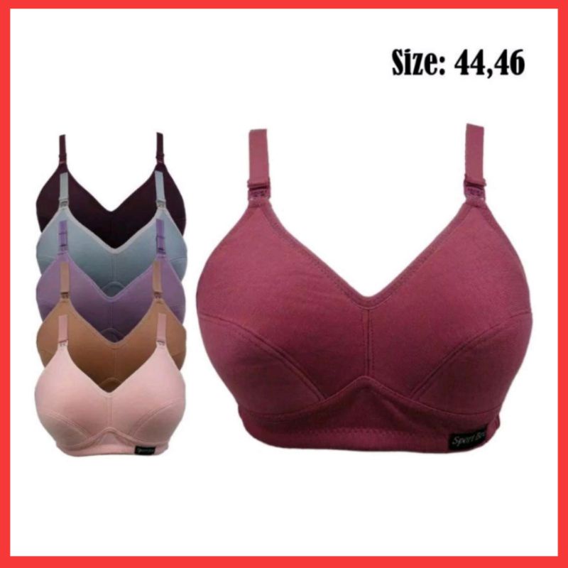 BRA BH Sport Bra Wanita Super Jumbo Tanpa Busa Tanpa Kawat Size 40 42 44 46 48 50