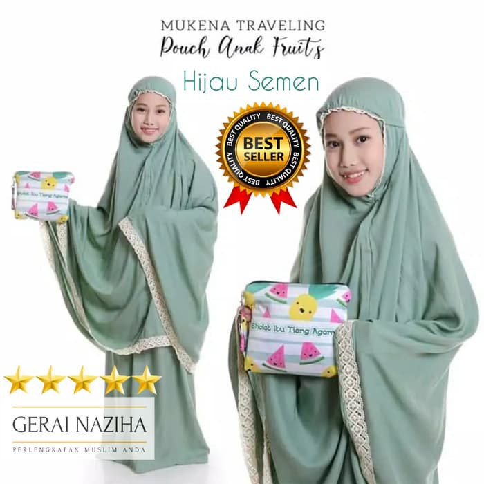Mukena Remaja 2017 Mukena Nibras Nm 06 Ungu Dan Nma 06 Ungu Ori KN656  Travel Katun Rayon Renda Po