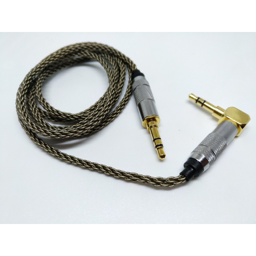 High End Headphone Cable Aux 8 Braid Silver Plated M2M Audiophile