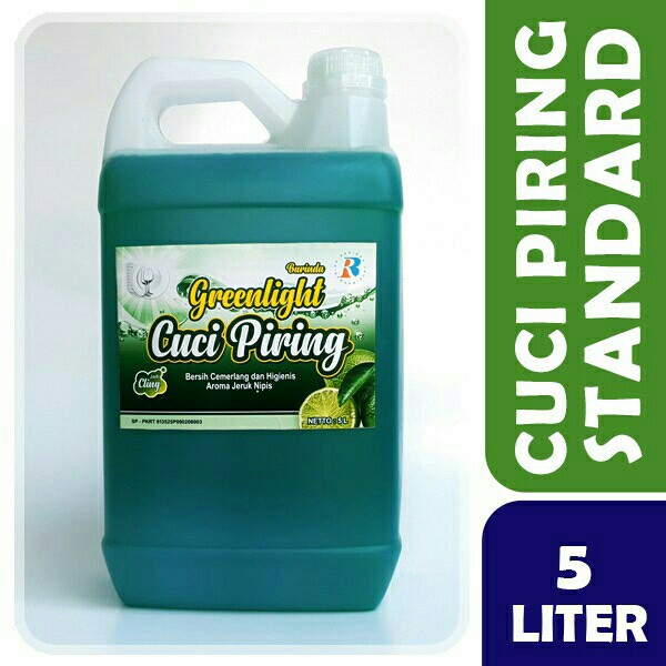 Sabun Cuci Piring Greenlight 5liter Kental Aroma Jeruk Nipis 5000ml