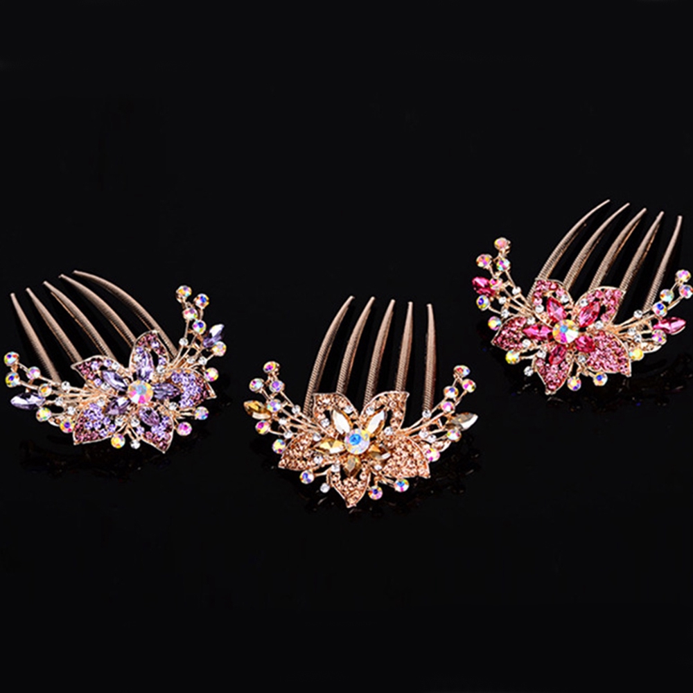 Needway  Fashion Disk Hair Diamond Flower Crystal Crystal Hair Comb