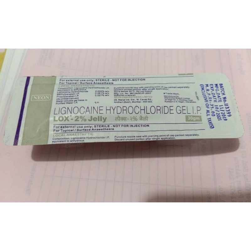 Lignocaine gel hydrocloride / silicone gel / pelumas catheter / xylicoin gel