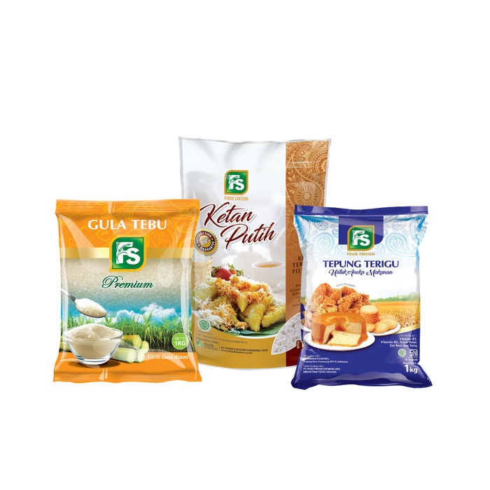 

Ketan-Beras-Tepung- Fs Ketan Putih1 Kg+Fs Gula Pasir Premium 1 Kg+ Fs Tepung Terigu1Kg -Tepung-
