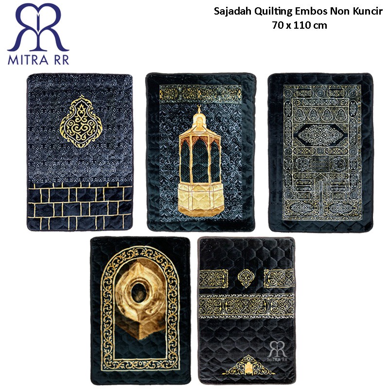 Sajadah Busa Quilting Embos Tanpa Kuncir Tebal Halus / Sajadah Mewah Tebal