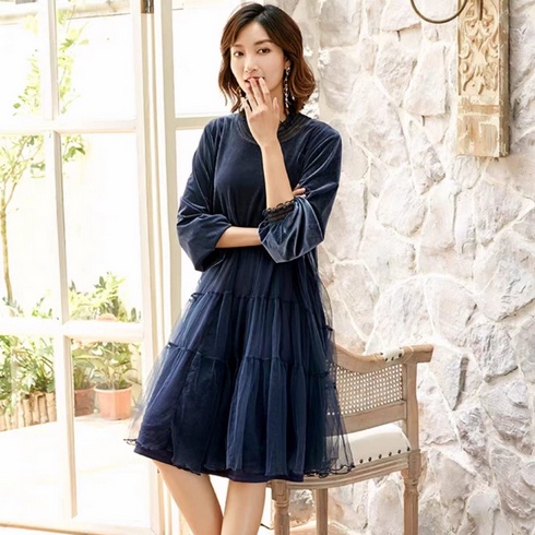 HOPYLOVY - Dress MIni Wanita Terbaru Kekinian Nancy Velvet Import