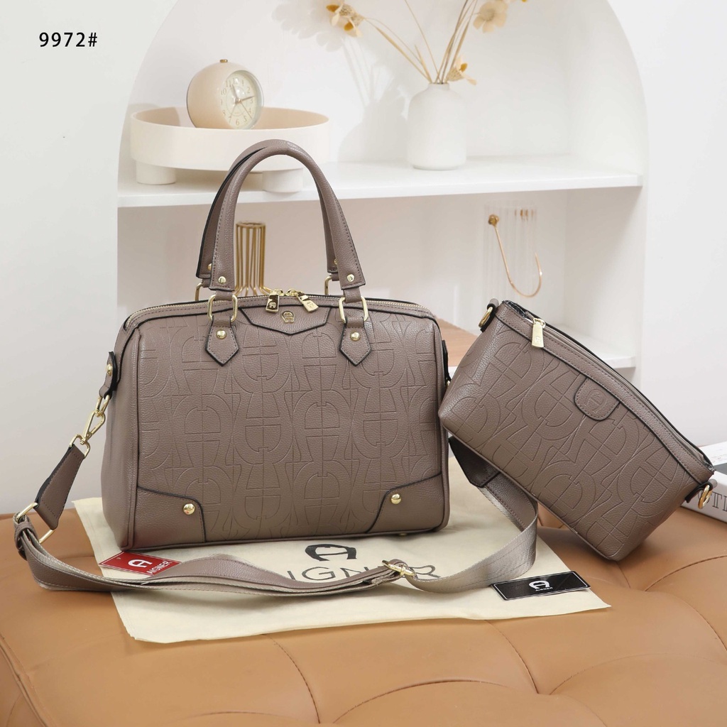 AG Leather Embossed Speedy Bag 9972