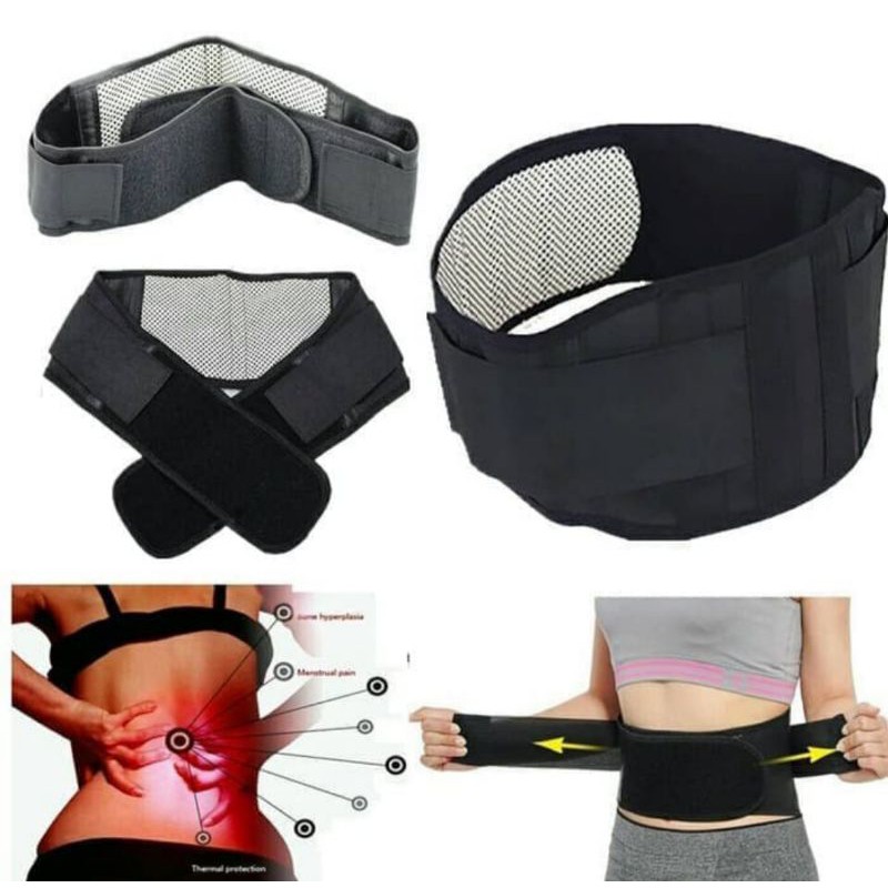 SABUK KORSET TERAPI MAGNETIK LUMBAR PEMANAS PINGGANG PUNGGUNG BRACE BELT THERAPY SARAF KEJEPIT