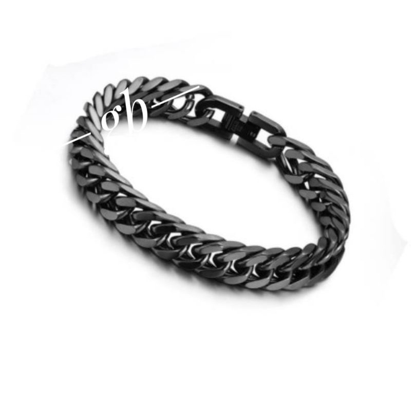 Gelang Titanium PRIA Hitam polos