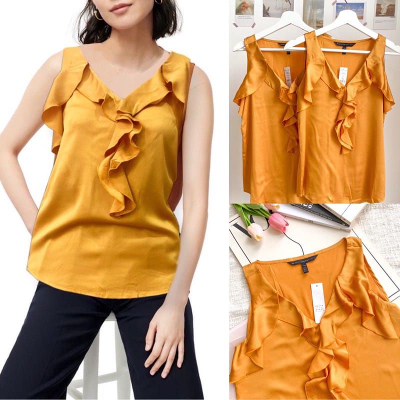 Ruffle Tanktop/ Tanktop murah/Tanktop Satin Silk