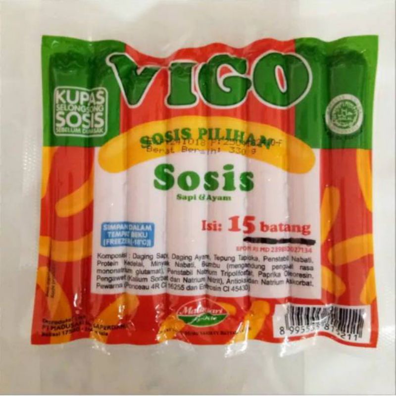 

SOSIS VIGO ISI 15 PCS / BERAT 300gr / SOSIS AYAM DAN SAPI MERAH