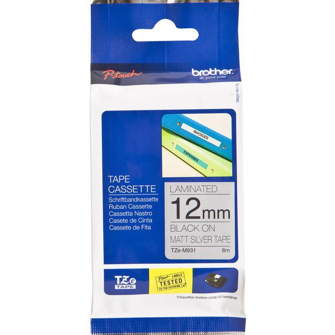 

Brother Label Tape Tze-M931 12Mm Black On Silver Matte Tze M931 M 931