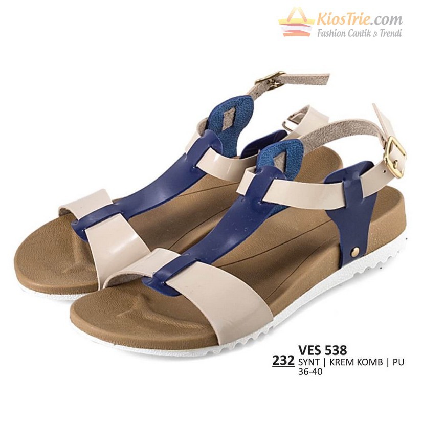 Sandal Flat / Kasual / Lifestyle Wanita | Warna KREM | Bahan SINTETIS | Uk. 36-40 | 835 SEV