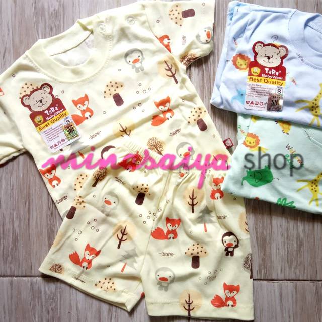 TARA Setelan Bayi SNI Lengan Pendek Seri Warna Uk. S - XL