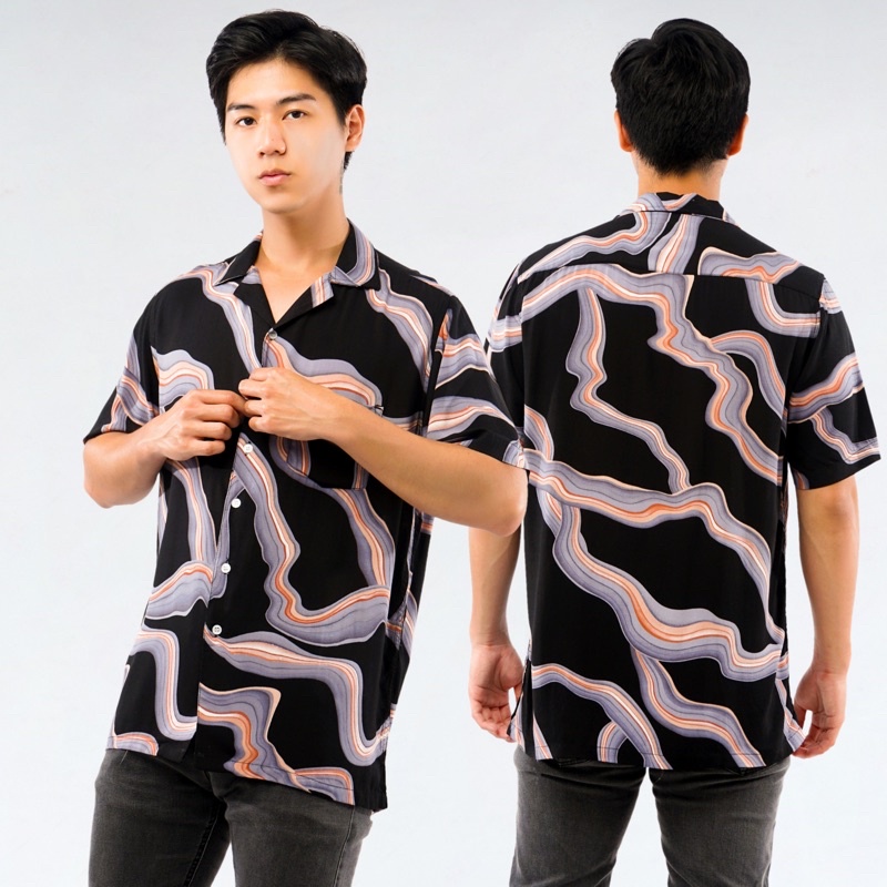 SANVANINA Kemeja Hawai Unisex Printing - Troy Casual Shirt E-1562