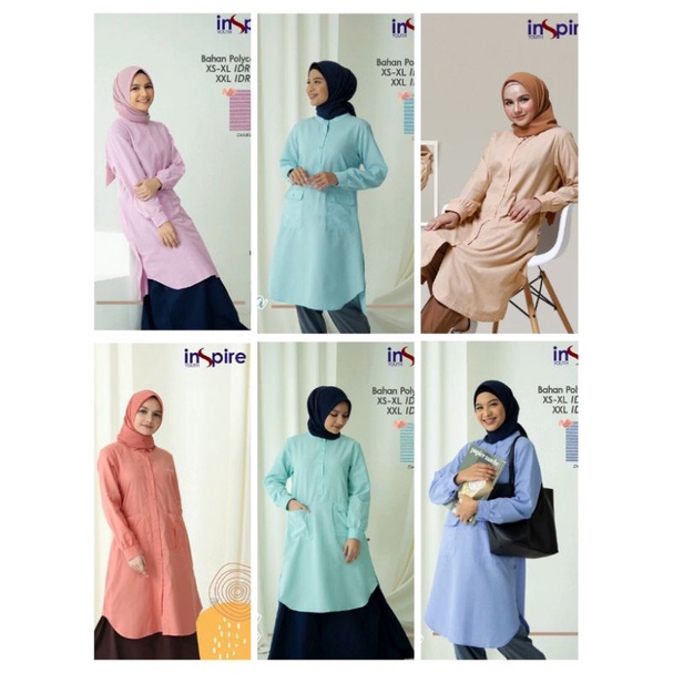 Tunik Youth Inspire ITU 009/Tunik Remaja Wanita Muslim Katun Polos Murah