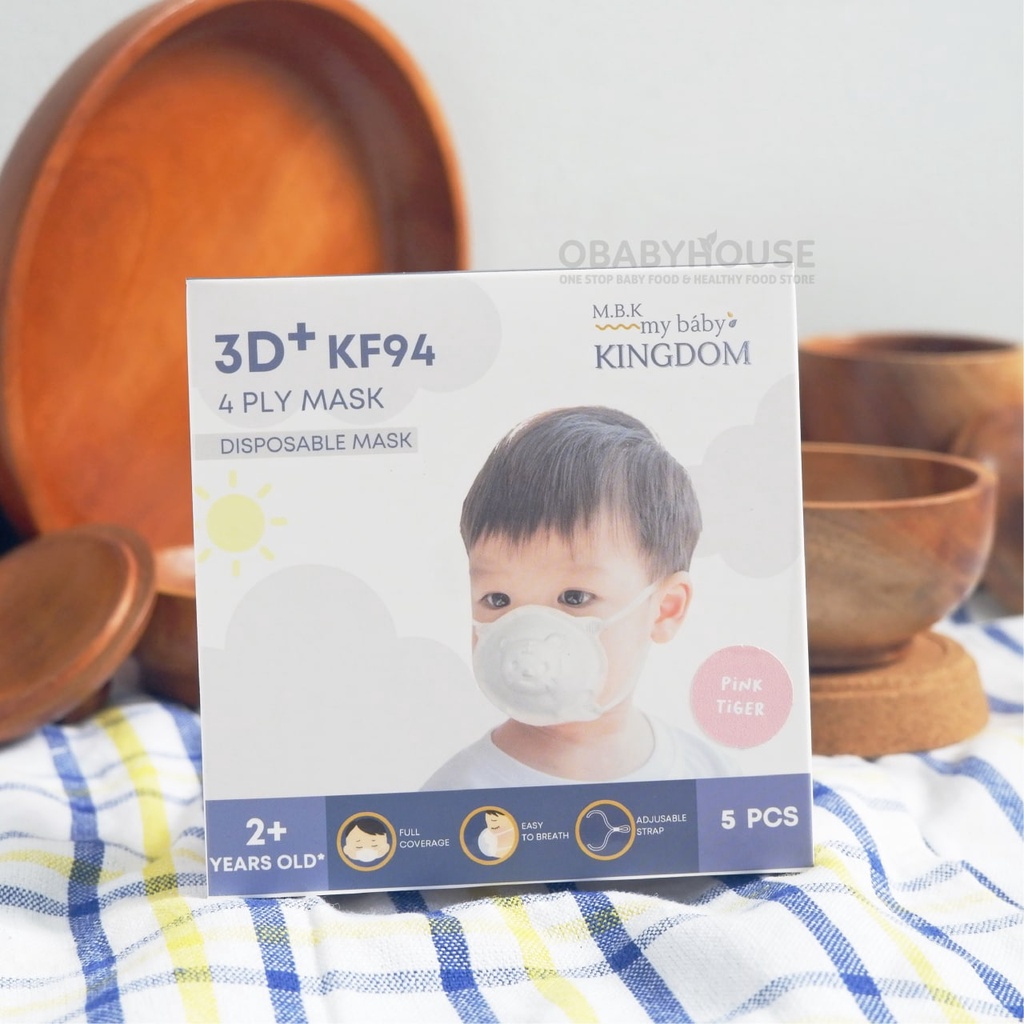 My Baby Kingdom - Masker Anak 3D+ KF94 (isi 5 pcs) - PINK TIGER