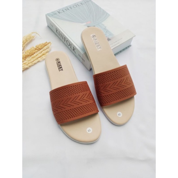 Sandal Slop Rajut Teplek Sandal Wanita Model Kekinian