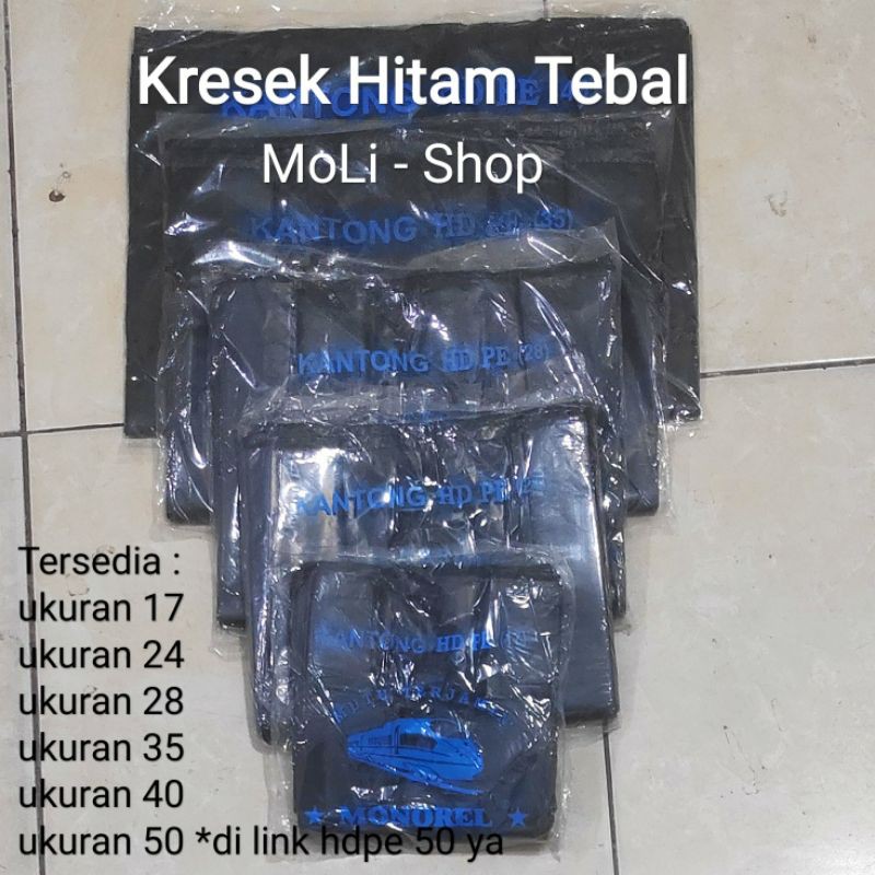 Kantong Kresek Hitam HDPE | kantong plastik hitam tebal Uk 17, Uk 24, Uk 28, Uk 35, Uk 40