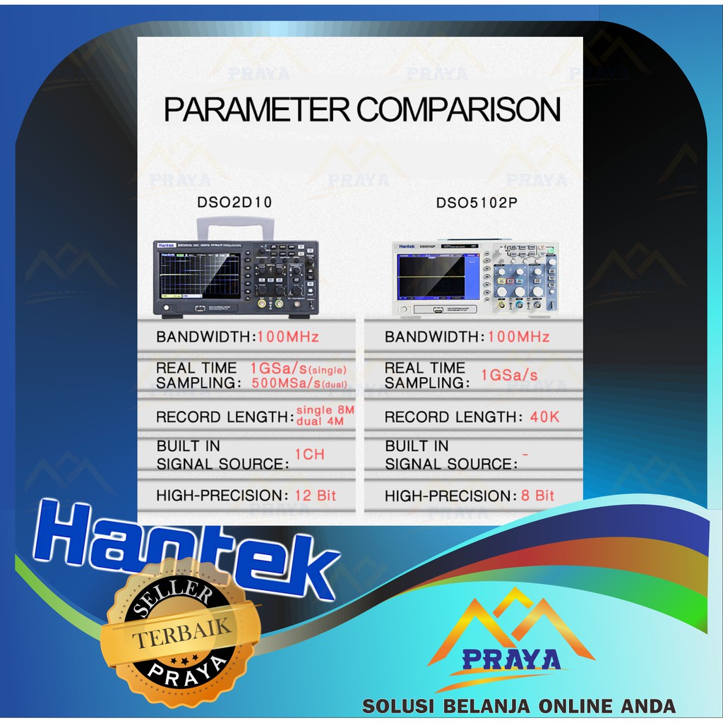 Digital Oscilloscope HANTEK DSO5102P DSO-5102P DSO2D10 DSO-2D10 2 channel