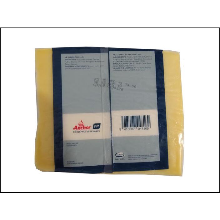 

KEJU MOZARELLA / MOZZARELLA CHEESE ANCHOR 1 KG REPACK HALAL ENAK