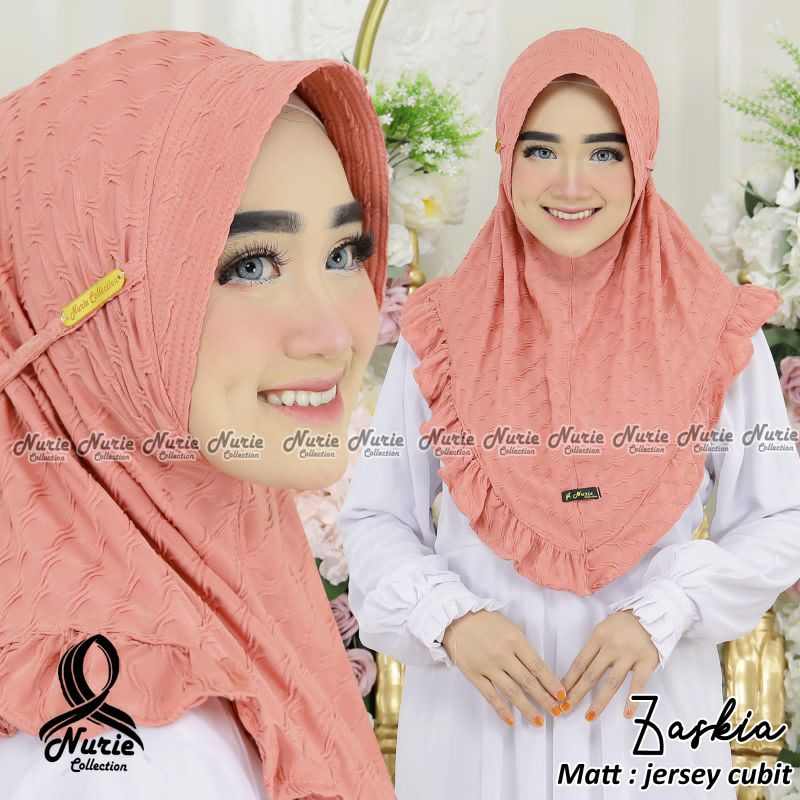 [Ori Nurie] ZASKIA••hijab instan pet tali rempel••hijab instan jersey cubit