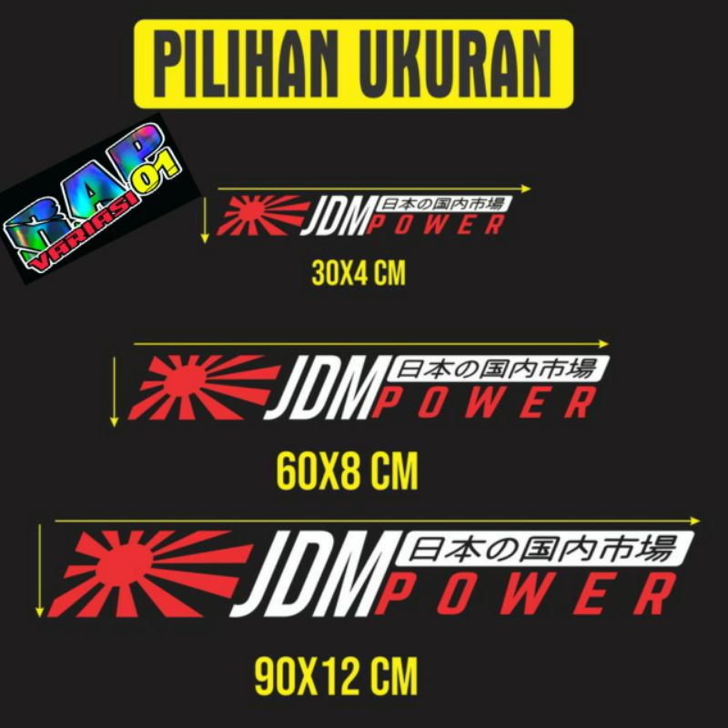 sriker JDM Power, stiker kaca depan mobil,stiker Cutting