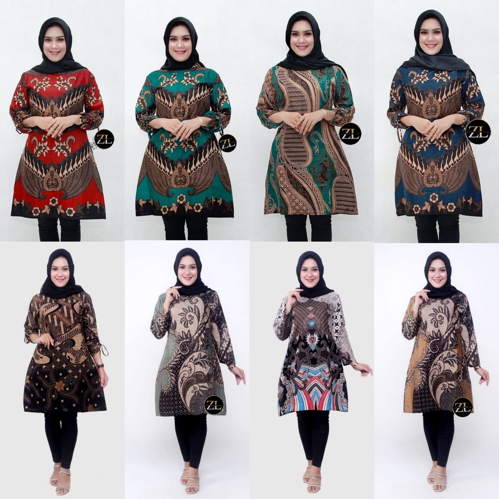 BAJU TUNIK BATIK JUMBO LD 120 Atasan Batik Dolby Dolbi Dobby Doby Tenun Sutra Tulis Halus Katun ATBM