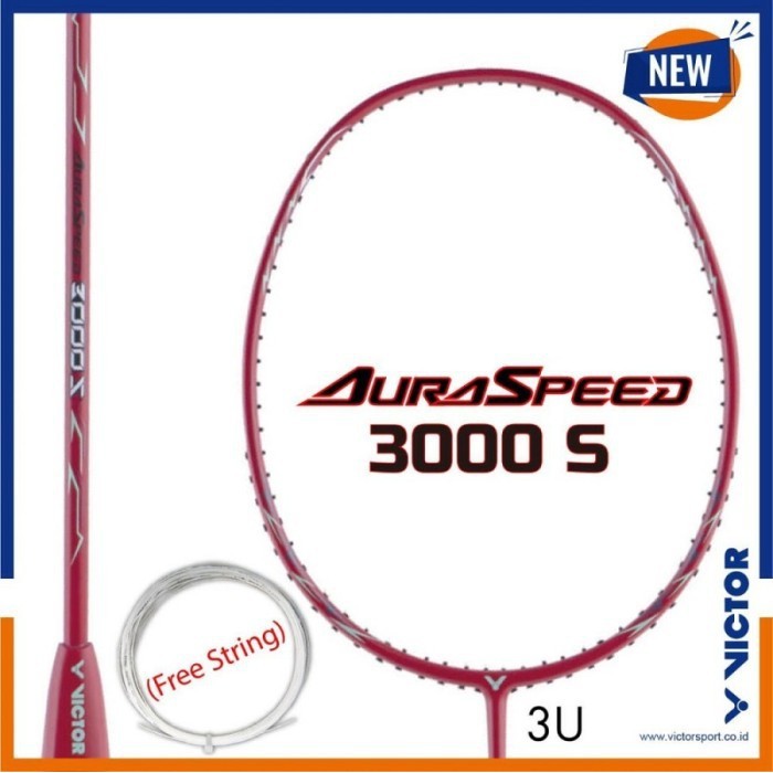 RAKET BADMINTON BULUTANGKIS VICTOR AURASPEED 3000 S - AURASPEED 3000S 3U G5