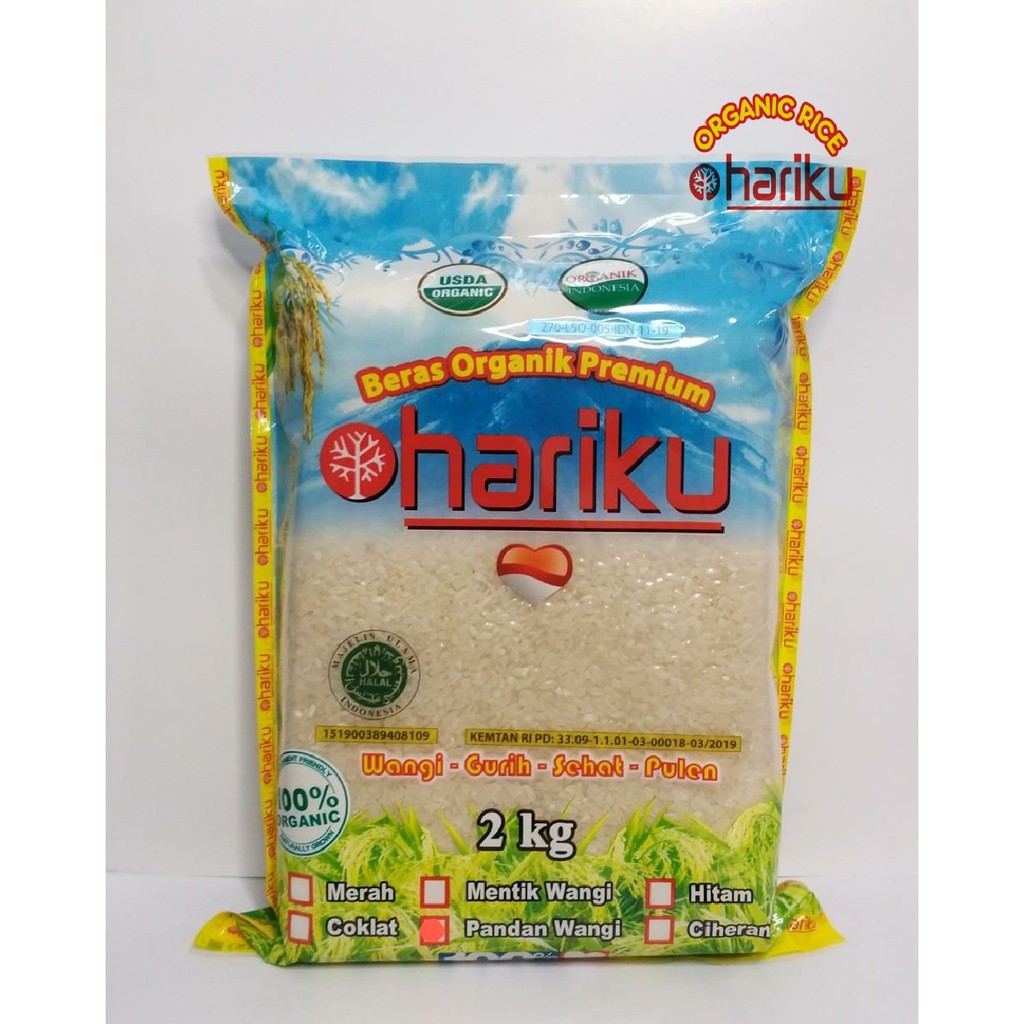 

HARIKU Beras Organik Pandan Wangi 2Kg