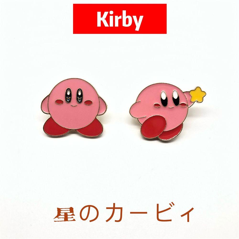 Agustina Kirbyy Pin Kartun Dekorasi Tas Sekolah Pink Anime Enamel Pin Kerah Pin Cosplay Badge