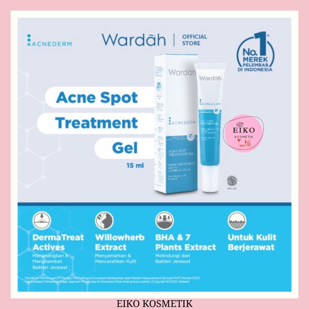 Wardah Acnederm Acne Spot Treatment Gel 15 ml - Totol Jerawat