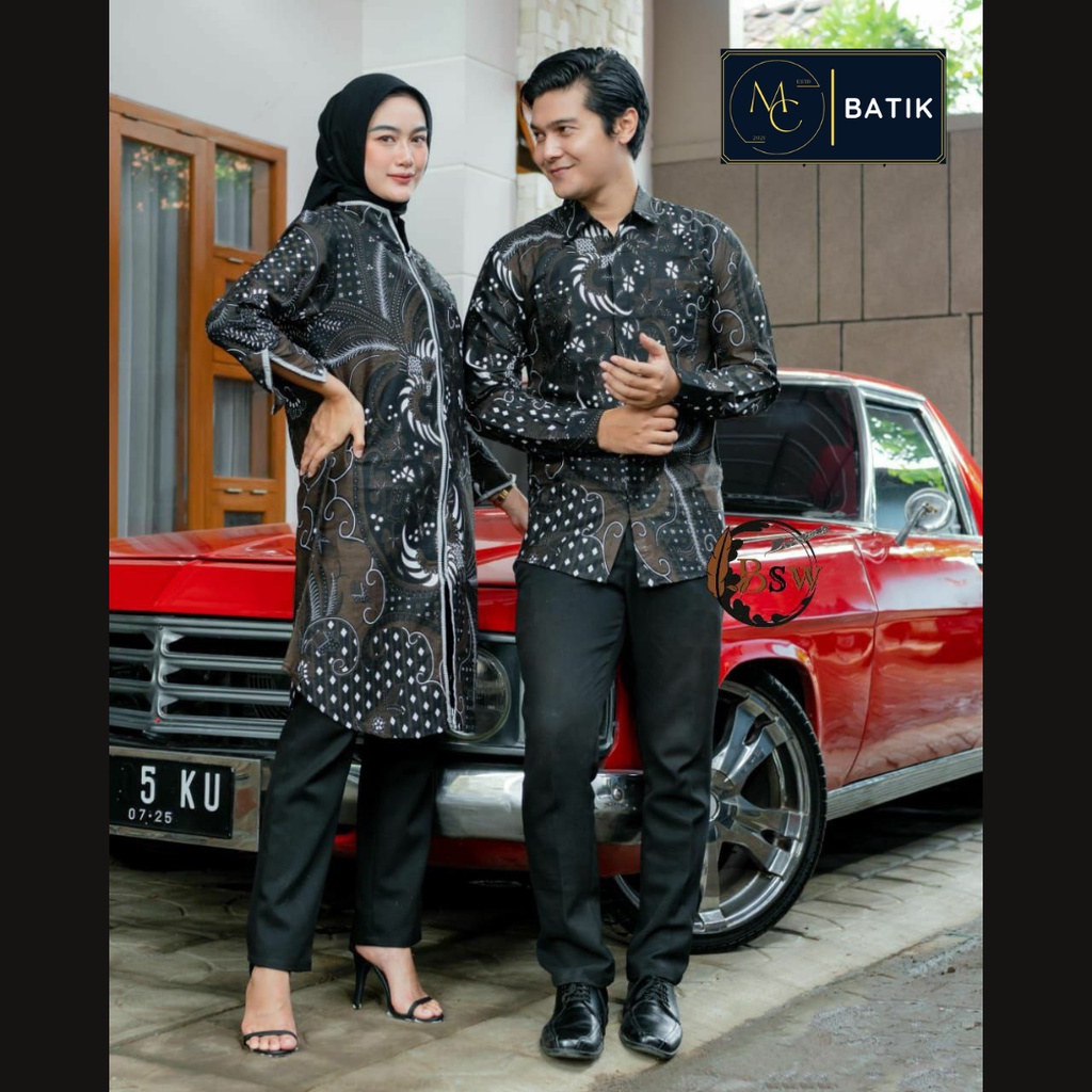 Batik Couple (MC Batik) - Baju Batik Couple Pria Wanita Bahan Katun Prima Halus Ready Seragam Kantor M L XL XXL Jumbo