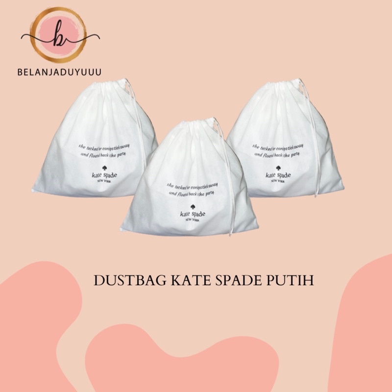 Kate Spade Dustbag Putih Pengganti Sarung Tas Pelindung Debu Db Branded