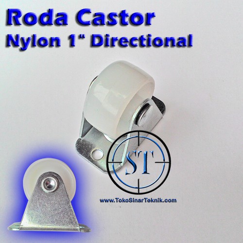 Roda Castor Nylon 1&quot; LURUS Directional Caster Wheel Rak Lemari 1 Inch
