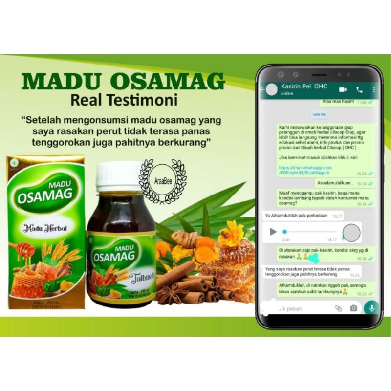 Madu Osamag Madu Maag Obat Herbal Alami Asli Original ( Madu Asam Lambung, Madu Maag, Gerd, Maag Kronis, Radang Lambung ) Grosir dan Eceran