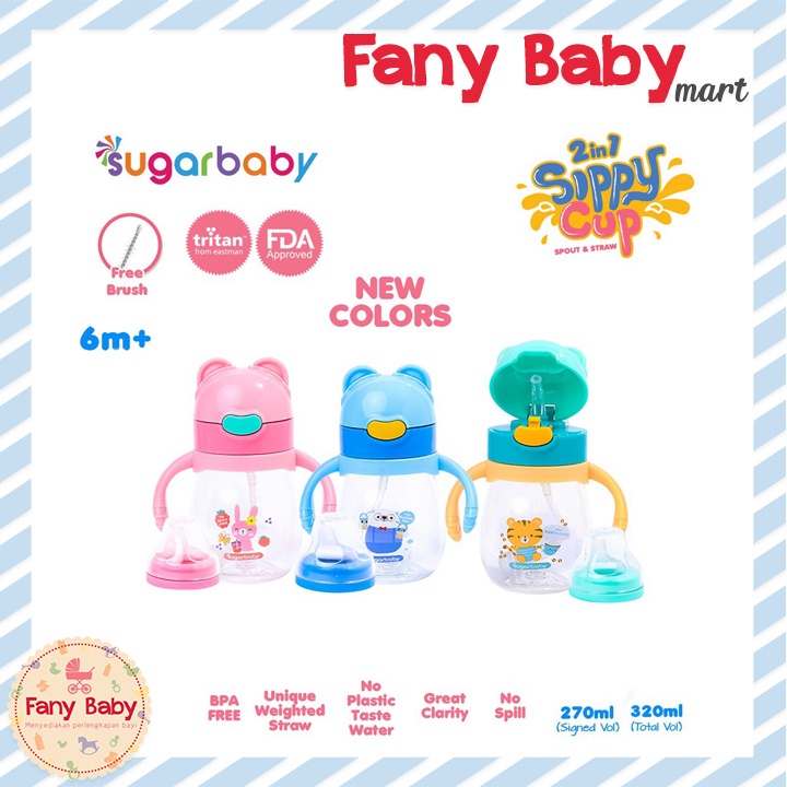 SUGAR BABY TRITAN SIPPY CUP 2in1 6M+ / 270ML