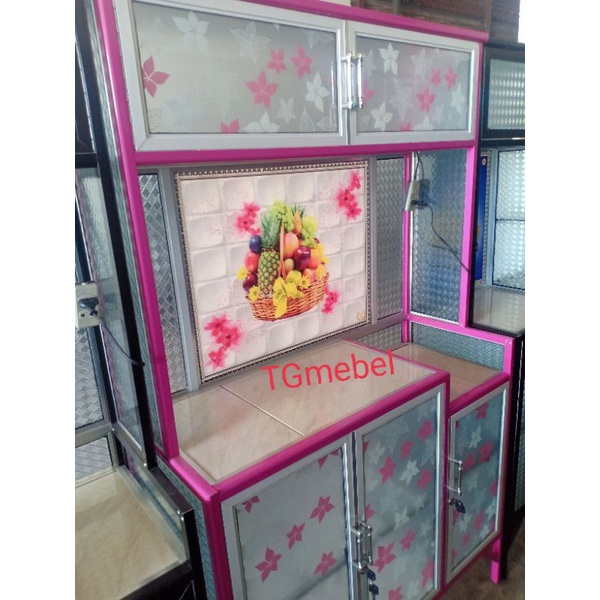 RAK PIRING ALUMINIUM MAGICOM FULL KACA MOTIF