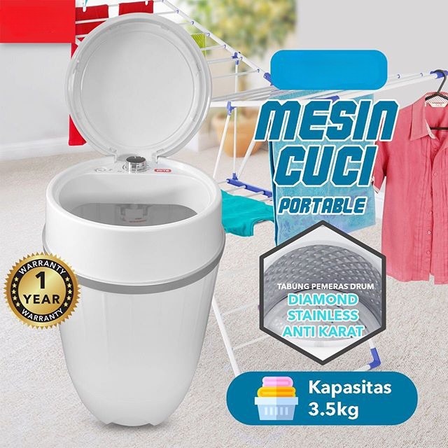 Sutera99 Mesin Cuci Mini Portable XYJ-1 3.5 Kg - Mesin Cuci Kecil Mesin Cuci Portable Pakaian Turbo Travel Home Ultrasonik Turbine Cleaning Wash Washing Machine Mini USB Ultrasonic