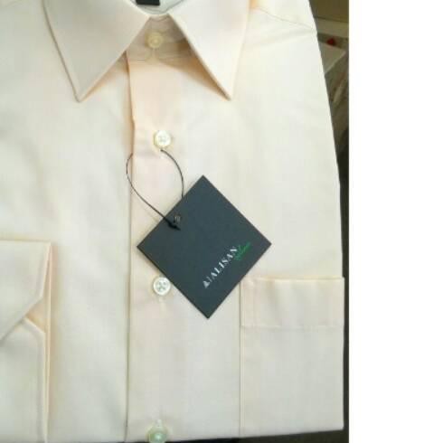 ☈ Kemeja Pria Alisan Panjang Reguler Warna Cream Krem ✬