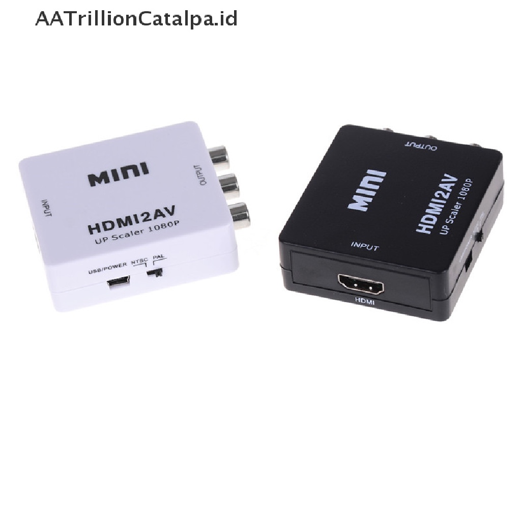 (AATrillionCatalpa) Adapter Konverter Audio Video Mini HDMI2AV Ke AV RCA CVBS 1080P