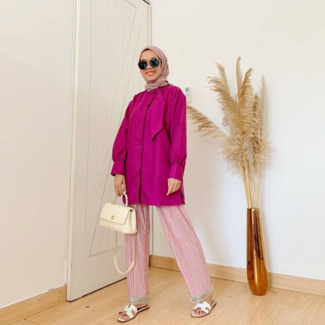 NEW Celana satin pleats (melar) Guccy Pants by Iymelsayshijab