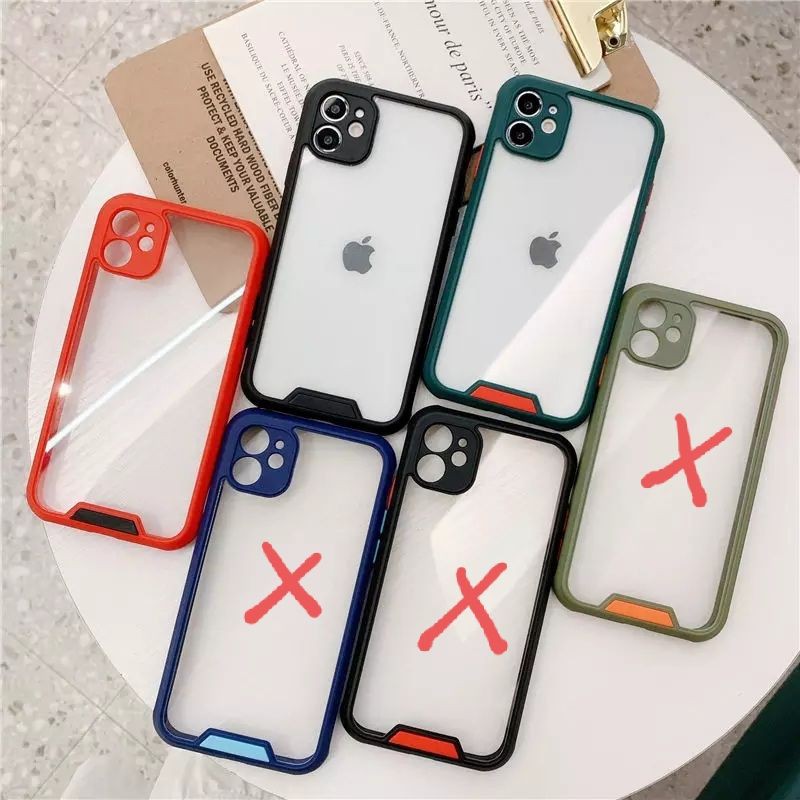 Armor Hybrid Black Red Midnight Green Protective Case iPhone 7/8/+/SE2/X/Xs/Xr/11/12/Mini/Pro/Max