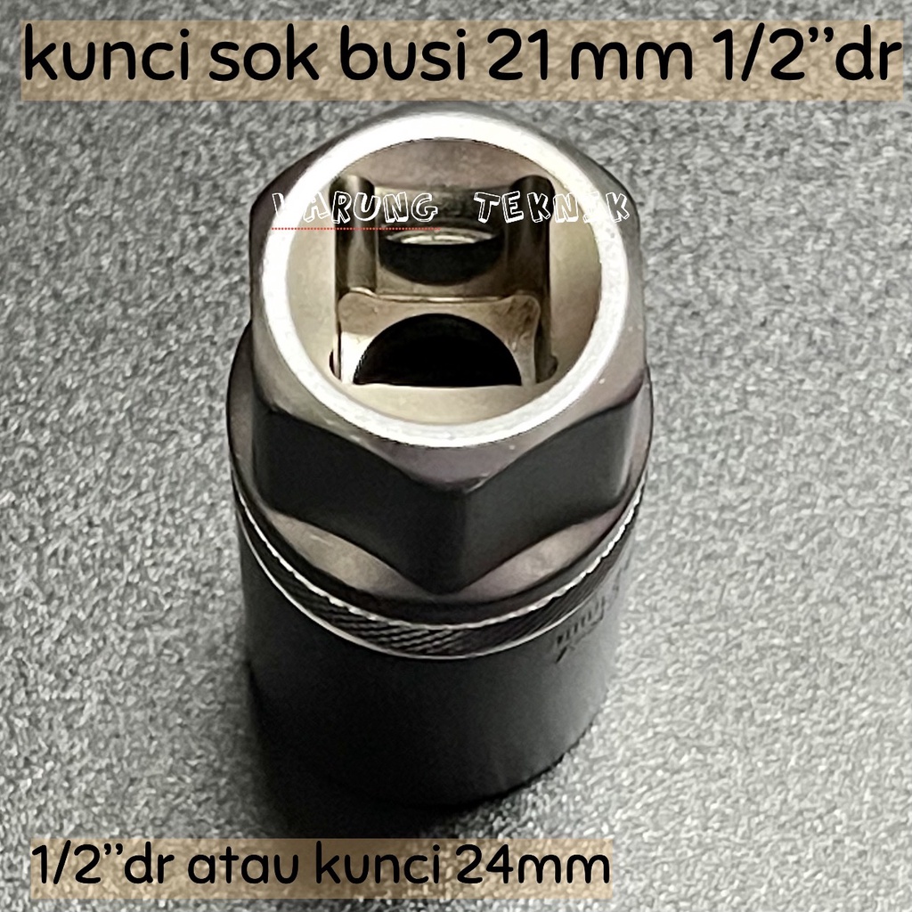 1/2&quot;DR SPARK PLUG SOCKET (RUBBER)  - KUNCI SOK SOCK BUSI 1/2&quot; DR (KARET) 16 18 21 MM