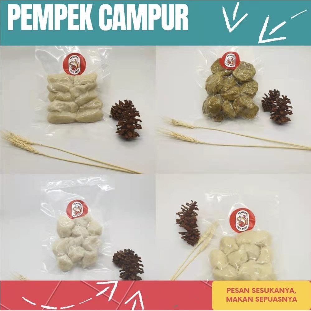 

Pempek FROZEN campur isi 10 lenjer kulit adaan telur