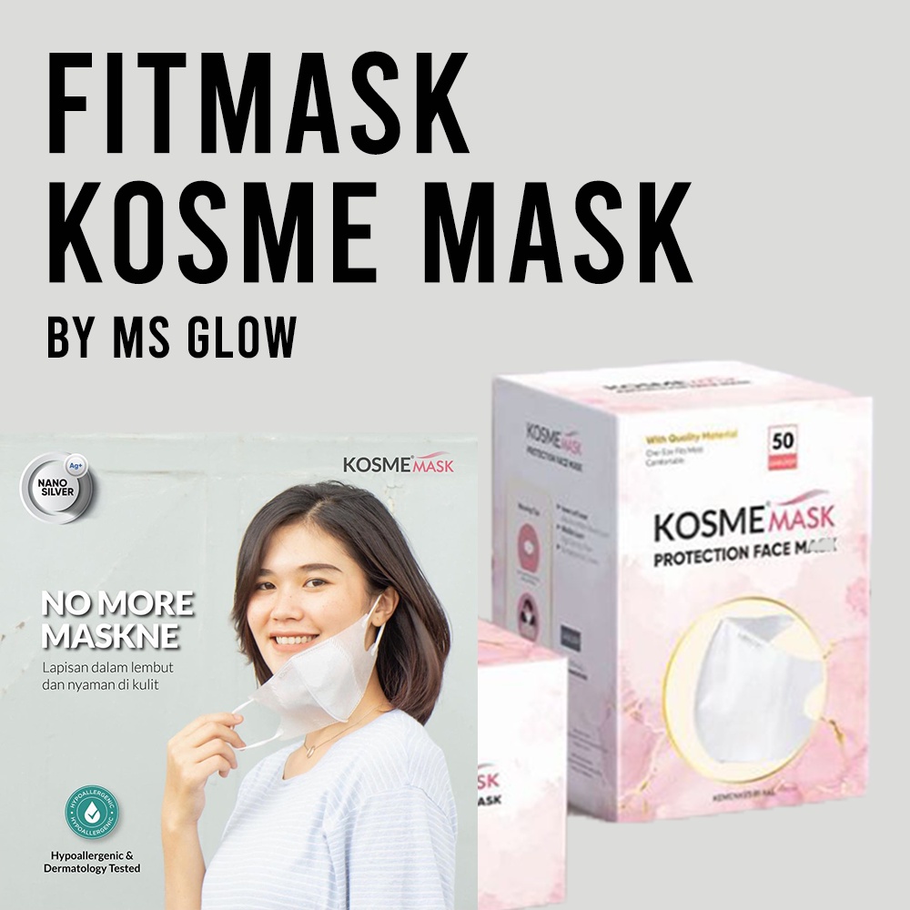 Kosme Mask Fitmask Putih Hitam Hijab Masker Duckbill Anak Fitmask Kids Promax X Rans Kosmemask kM95 Warna Kf94 Masker