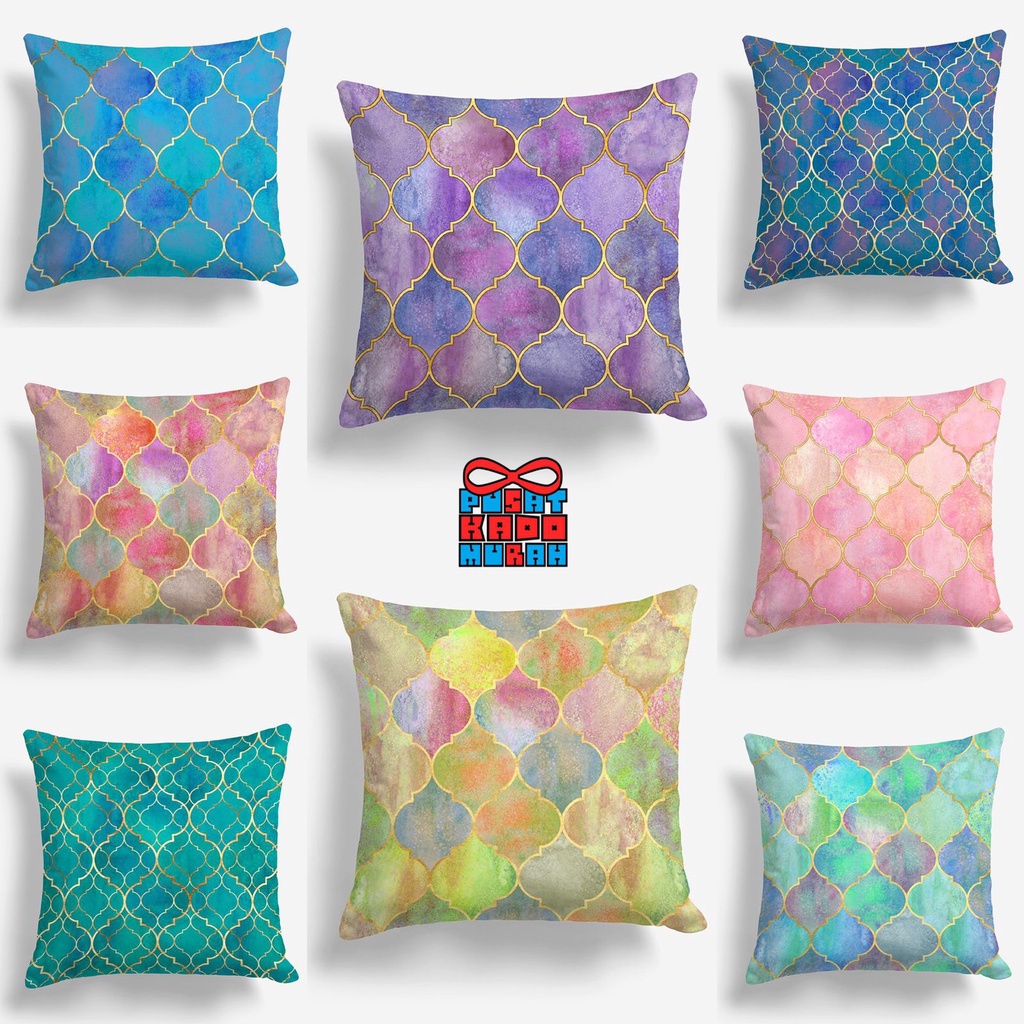 Bantal Sofa Print Motif Arabic Colorful Turkish 40x40 cm - Pusat Kado Murah