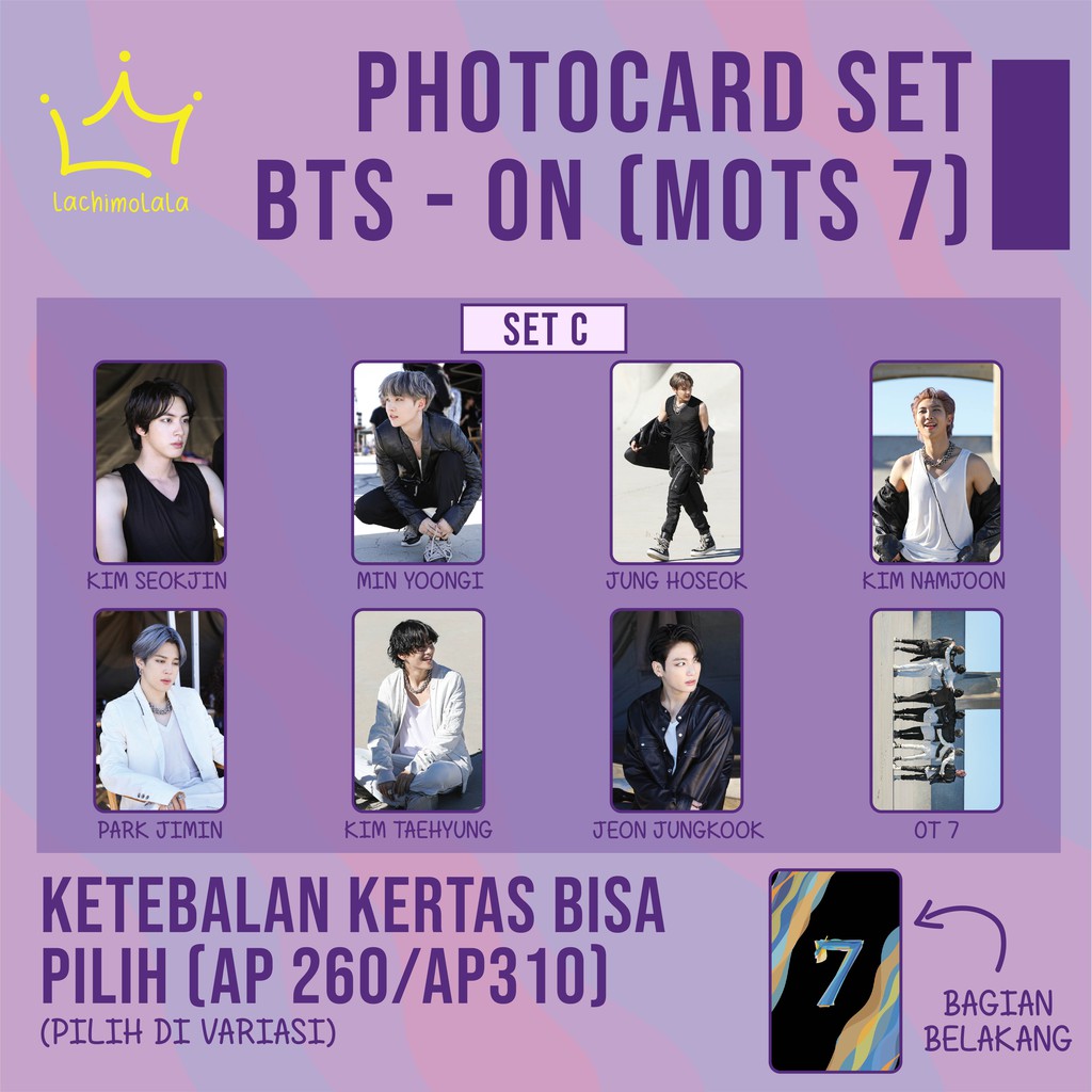 PHOTOCARD SET BTS BEHIND ON (MOTS 7)