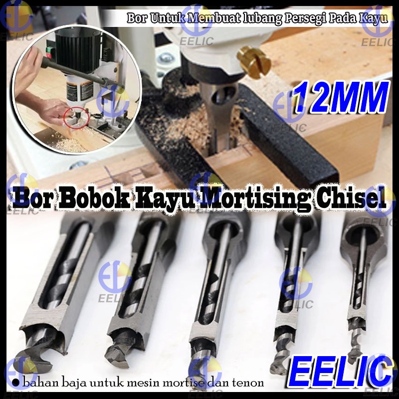 EELIC MBB-KY12MM Mata bor bobok kayu pahat untuk mesin mortise dan tenon ukuran 12 mm